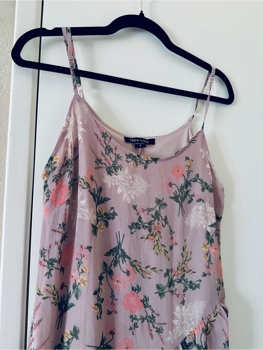 Asymmetrical Ruffle Dress-Size Small -Dusty Pink Floral -by New Look - Picture 3 of 12